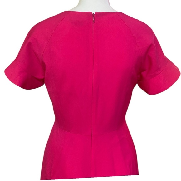 JCrew Ruffle-Sleeve Sheath Dress Italian Stretch Wool Pink G3959 Year Round Wear - Picture 6 of 10